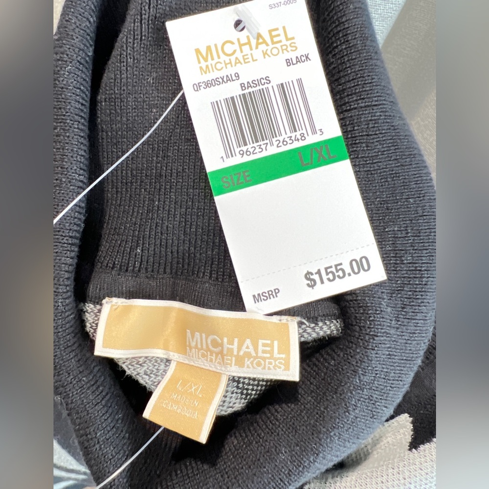Michael Michael Kors Turtleneck Logo Poncho NWT Size L-XL - Picture 5 of 6
